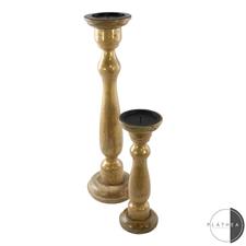 CANDELIERI ORO LEGNO S/2