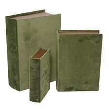 S/3 SCATOLE LIBRO VERDE LEGNO