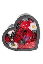 SCATOLA CUORE CON FIORI CM 25X25X13.5