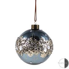 SFERA BLU DEC.STRASS D.10 CM VETRO