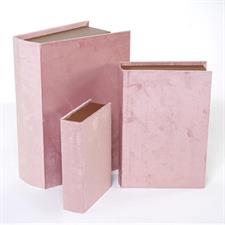 s/3 scatole libro rosa legno