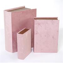 s/3 scatole libro rosa legno