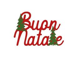 DECO BUON NATALE ROSSO C/PINI