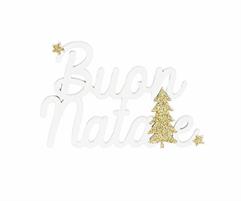 DECORO BIANCO BUON NATALE