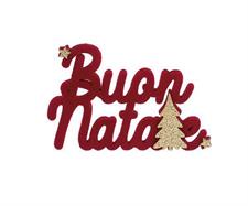 BUON NATALE ROSSO FLOCCATO